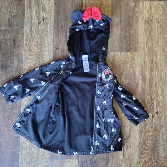 Disney Minnie Mouse Coat Hooded Windbreaker Jacket Toddler Girl 3T - Picture 2 of 13